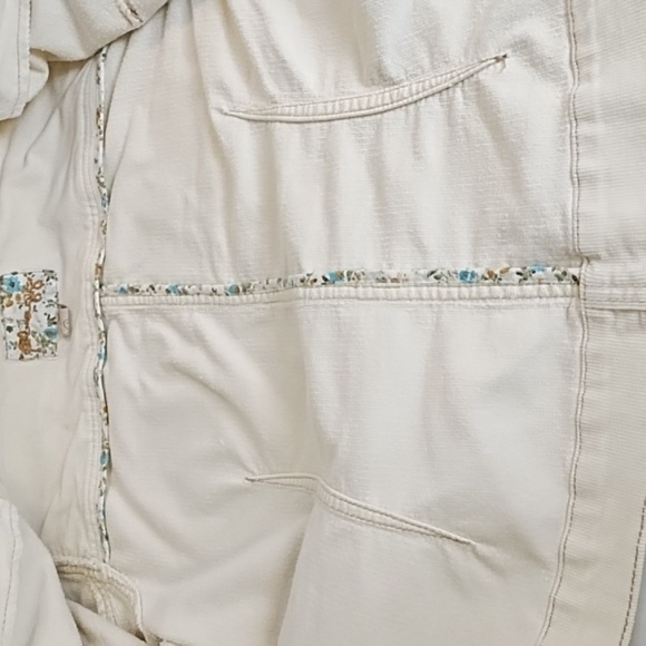 Vintage Fitted Stretch Fine Wale Cream Corduroy Jacket Shirt - Picture 11 of 13